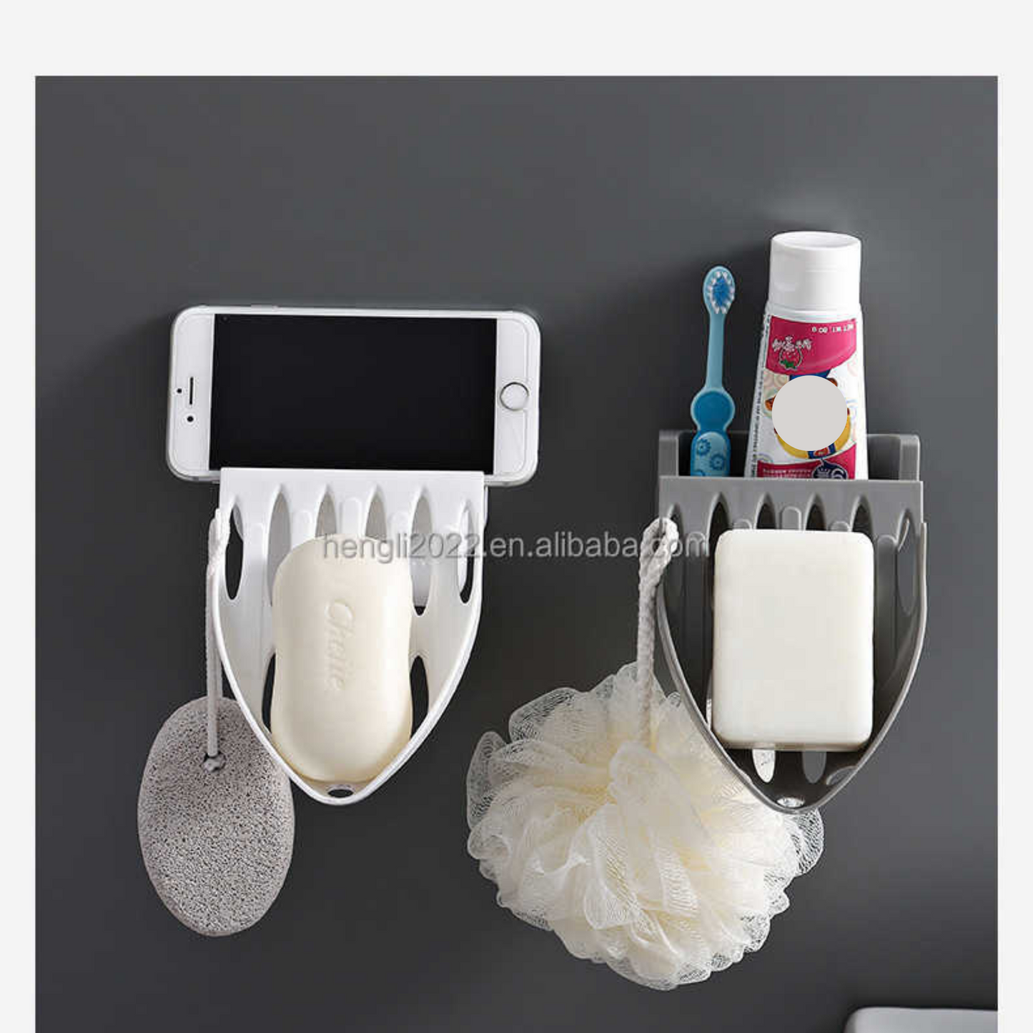Leaf Shape Self-Draining Soap Dish Holder – 2 Pcs Set