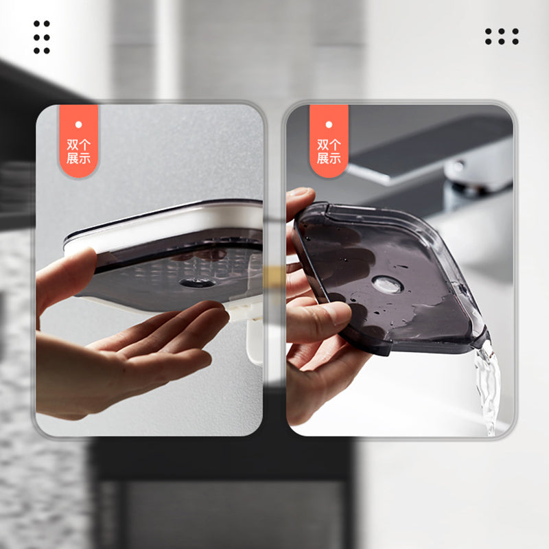 Wall-Mounted Black 2-Layer Soap Dish