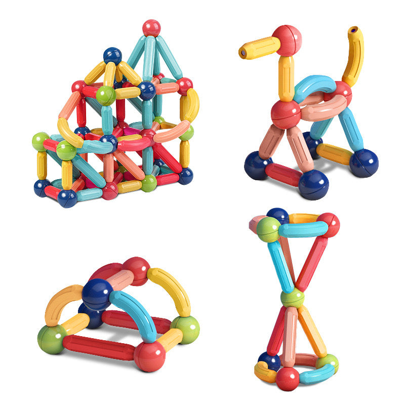 Magnetic 3D Kids Blocks Toy Set – 3D Magnetic Sticks and Balls