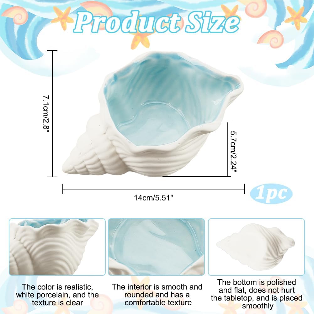 Conch Shell Shaped Ceramic Jewelry Tray