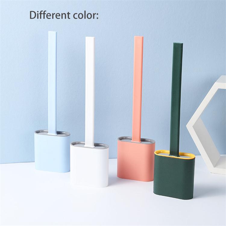 Silicone Toilet Cleaning Brush with Soft Rubber Bristles & Holder