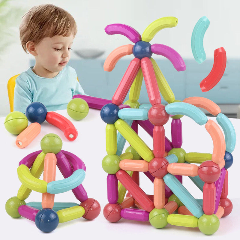 Magnetic 3D Kids Blocks Toy Set – 3D Magnetic Sticks and Balls