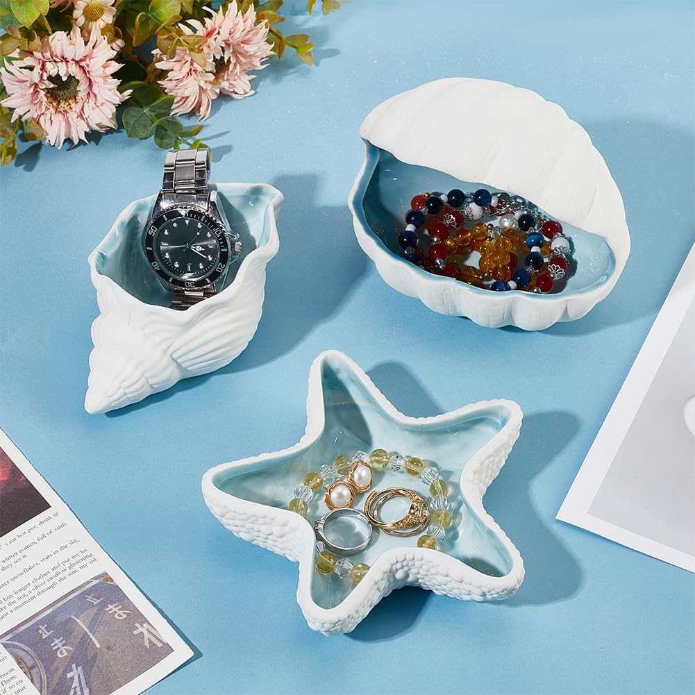Conch Shell Shaped Ceramic Jewelry Tray
