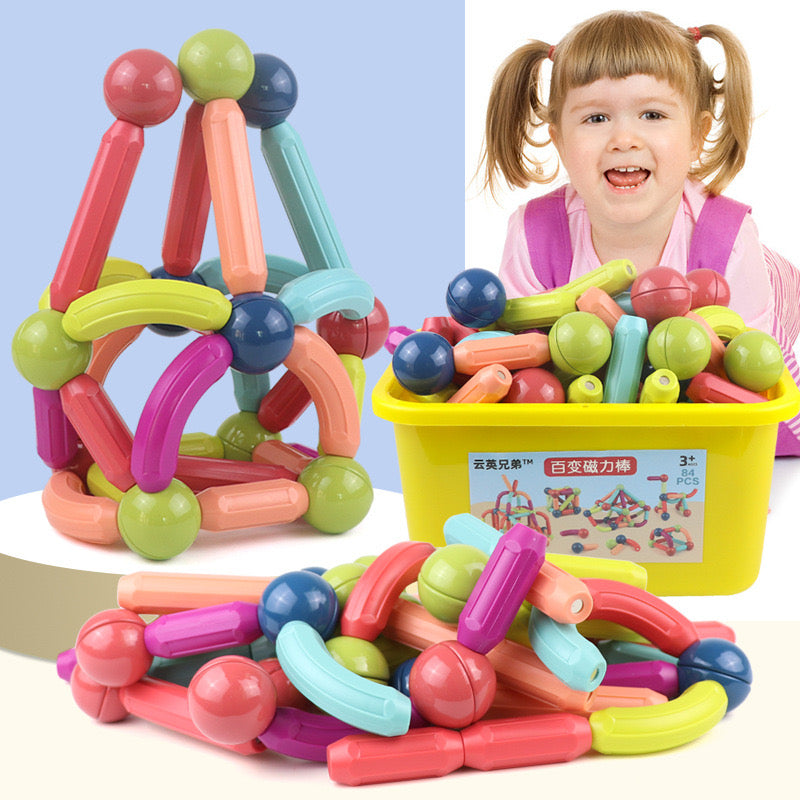 Magnetic 3D Kids Blocks Toy Set – 3D Magnetic Sticks and Balls