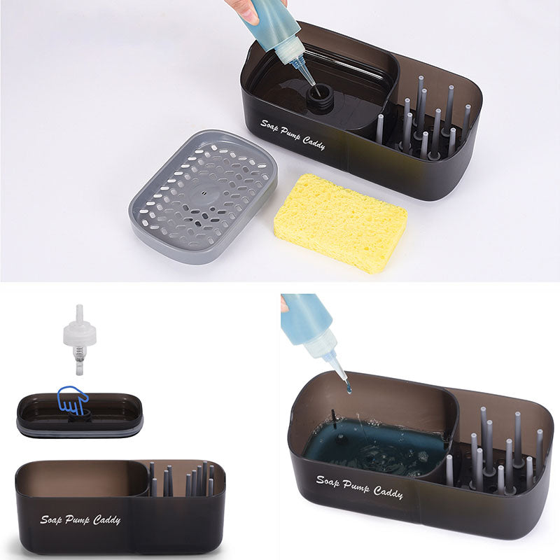 2-in-1 Soap Pump Dispenser with Sink Caddy Organizer