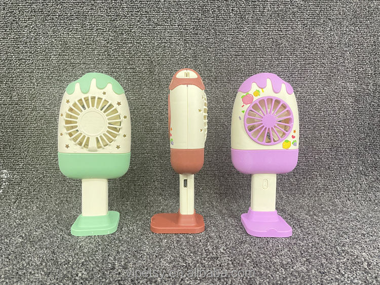 3 Speed Rechargeable Ice Cream Mini Hand Fan