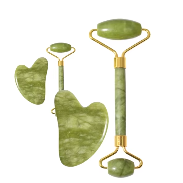 Marble Jade Roller with Gua Sha Stone