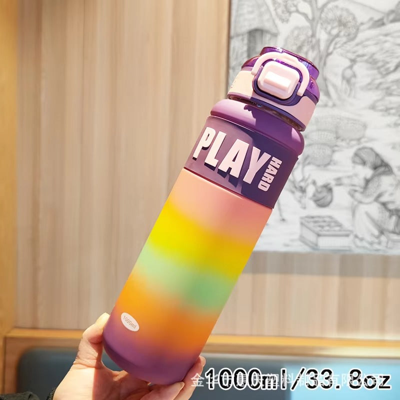 Play Hard 1000ML Gradient Matte Sports Water Bottle
