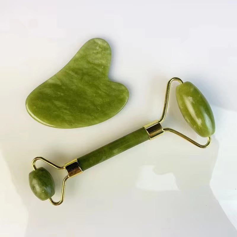 Marble Jade Roller with Gua Sha Stone