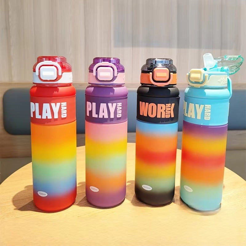 Play Hard 1000ML Gradient Matte Sports Water Bottle