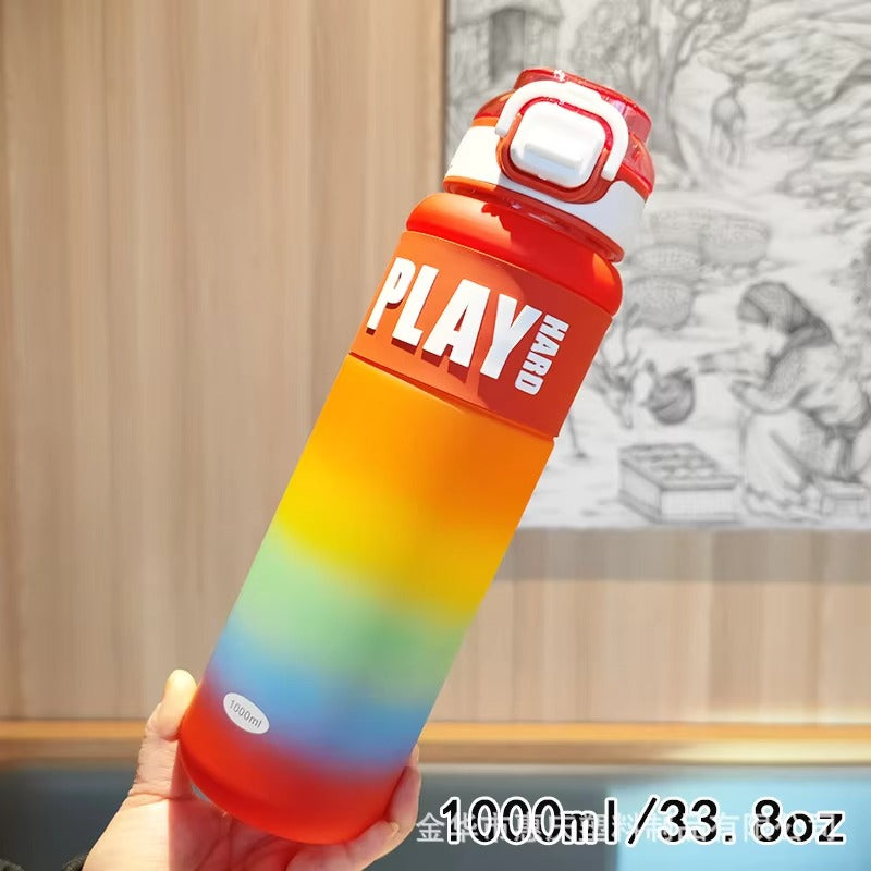 Play Hard 1000ML Gradient Matte Sports Water Bottle