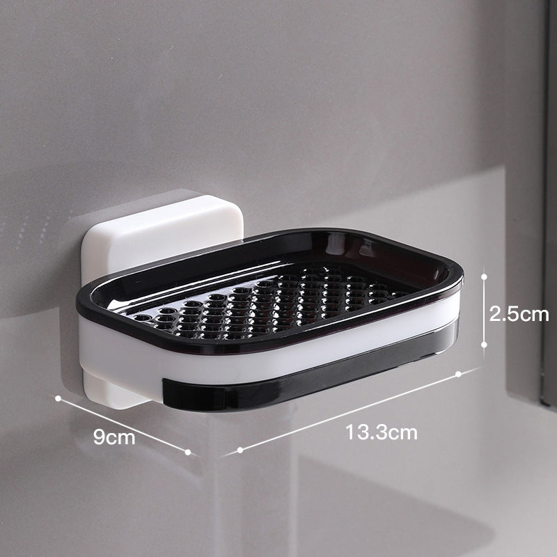 Wall-Mounted Black 2-Layer Soap Dish