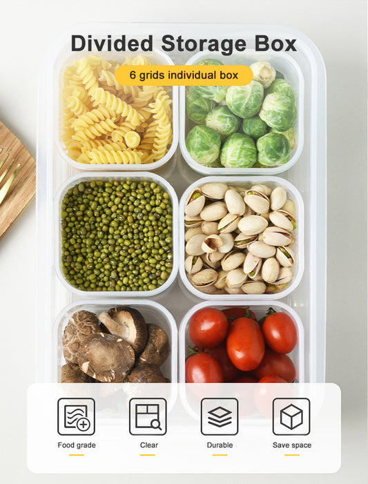 6 Grid Fridge Organizer Vegetable & Fruit Storage Box