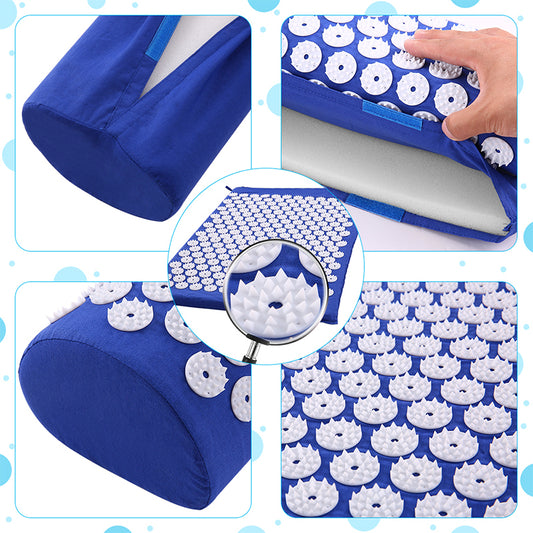 Acupressure Massage Mat & Pillow Set for Back, Neck & Full Body Pain Relief