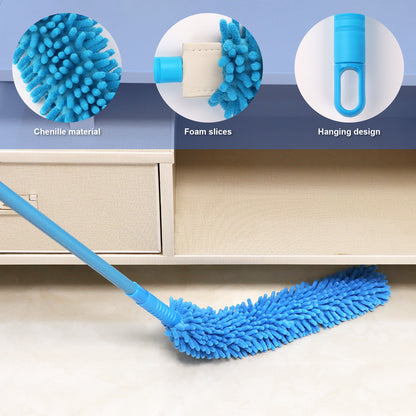 Microfiber Flexible Fan Duster with Telescopic Stainless Steel Handle