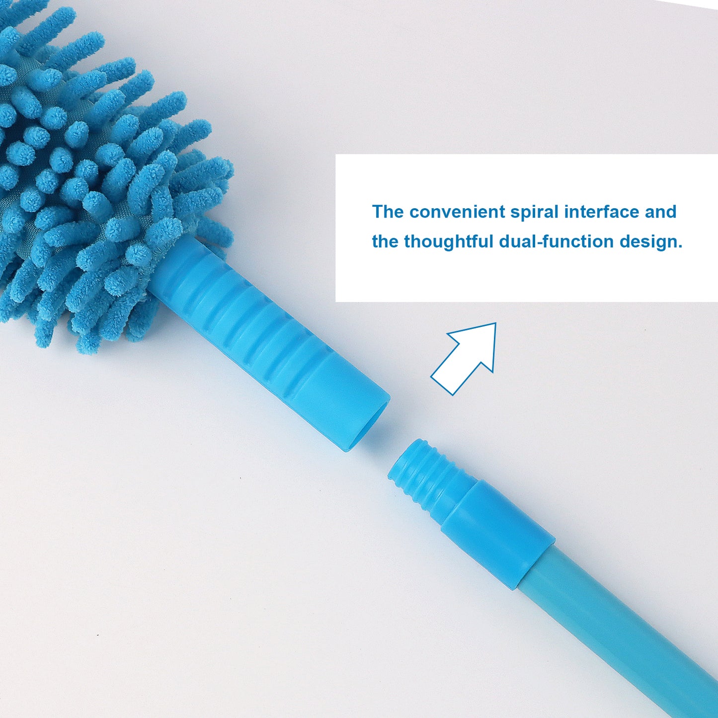 Microfiber Flexible Fan Duster with Telescopic Stainless Steel Handle