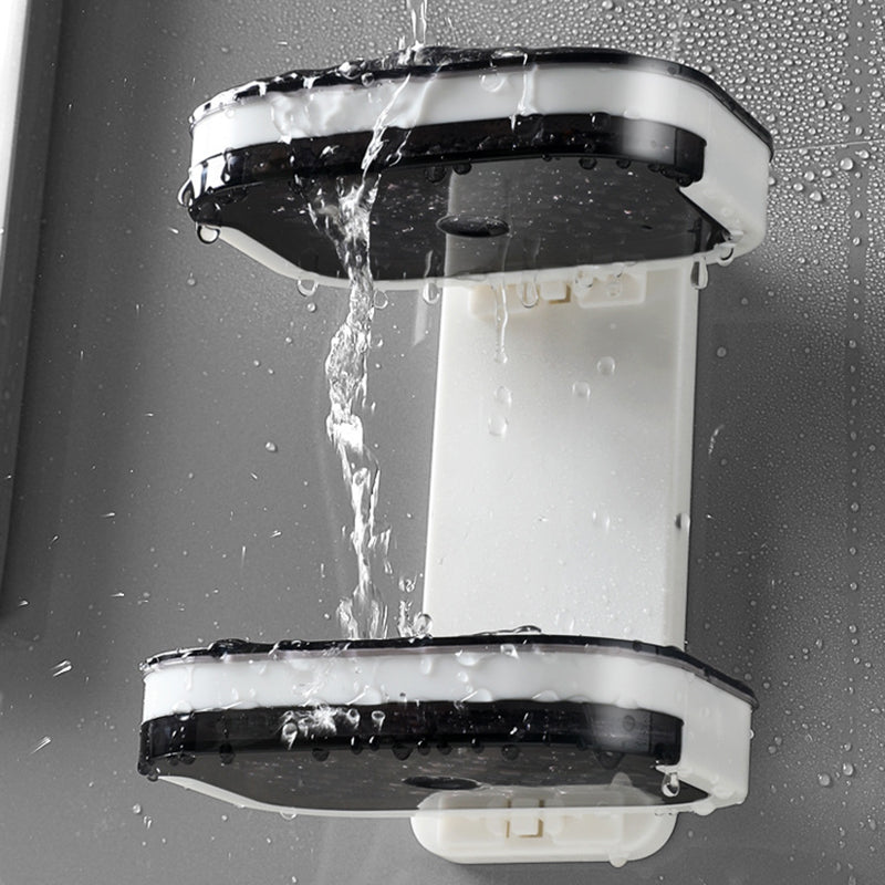 Wall-Mounted Black 2-Layer Soap Dish