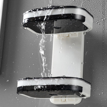 Wall-Mounted Black 2-Layer Soap Dish