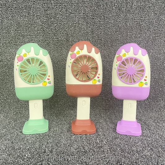 3 Speed Rechargeable Ice Cream Mini Hand Fan
