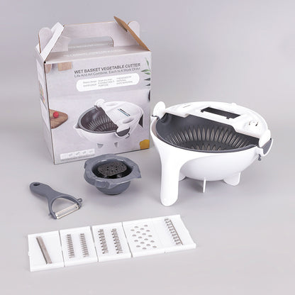 Rotatable Vegetable Cutter with Drain Basket