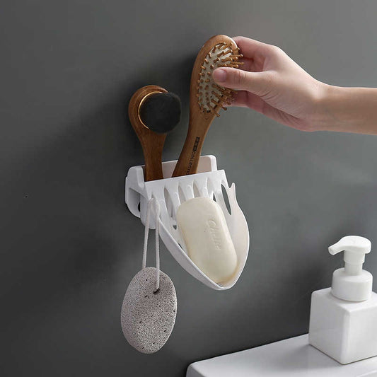 Leaf Shape Self-Draining Soap Dish Holder – 2 Pcs Set