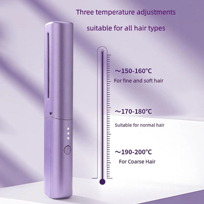 Portable Mini USB Hair Straightener Comb – 2-in-1 Wireless Rechargeable