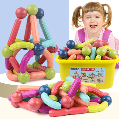 Magnetic 3D Kids Blocks Toy Set – 3D Magnetic Sticks and Balls