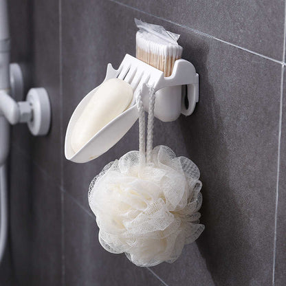 Leaf Shape Self-Draining Soap Dish Holder – 2 Pcs Set