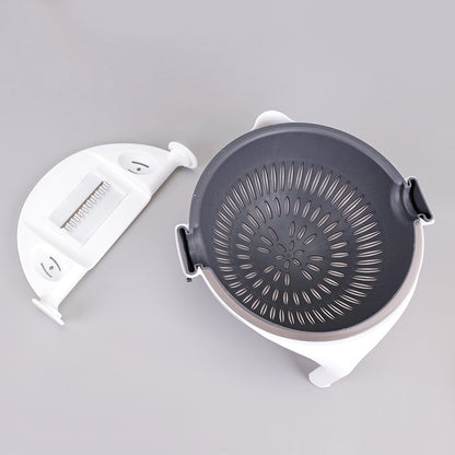 Rotatable Vegetable Cutter with Drain Basket