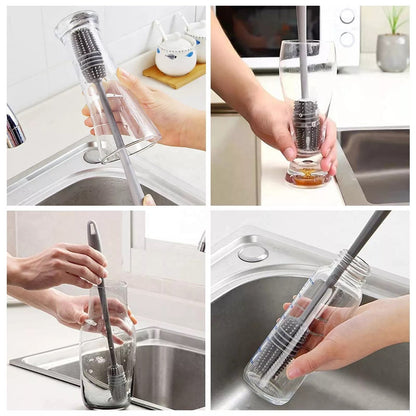Silicone Bottle Cleaning Brush with Long Handle