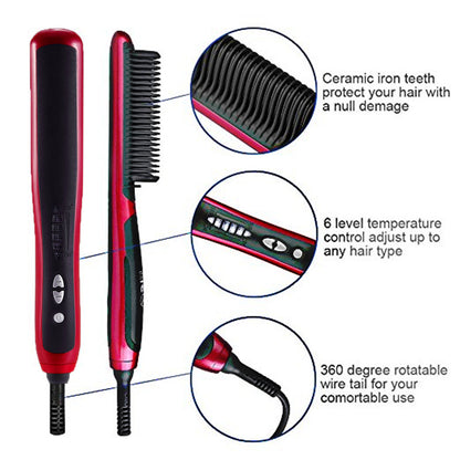 Professional Electric Hair Straightener Brush