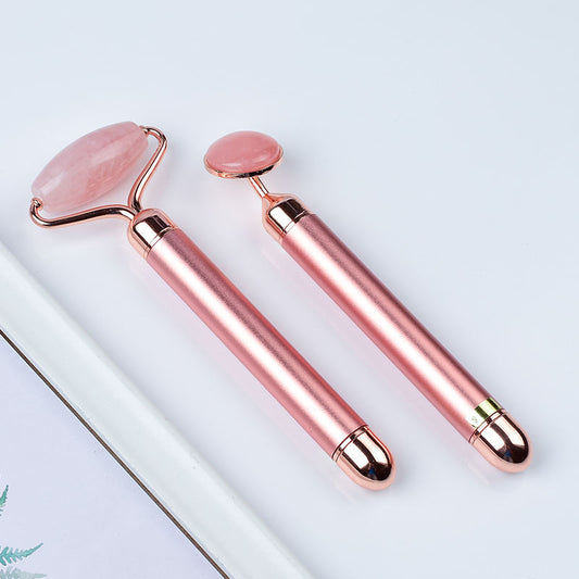 2-in-1 Electric Jade Facial Roller & Vibrating Massager