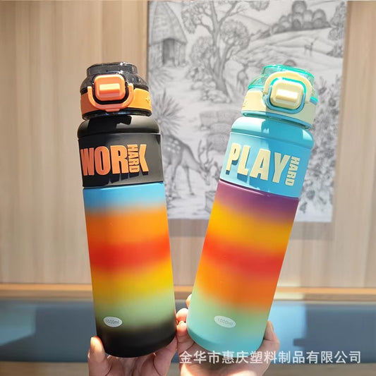 Play Hard 1000ML Gradient Matte Sports Water Bottle