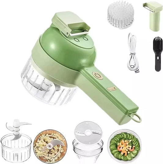 Multifunctional 4-in-1 Handheld Electric Vegetable Cutter Set